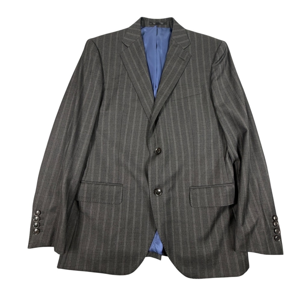 Knot Standard New York Mens Suit Jacket Pinstripe Loro Piana 170s Wool Gray 38R